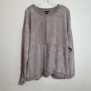 Mono b mineral washed mixed textures pullover sweatshirt‎ Woman's size 3X